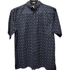 Island Republic Silk Rayon Blend Button-Up Short Sleeves Shirt Men's Size Medium